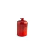 Vaso in vetro riciclato righe rosso metallizzato cm 23