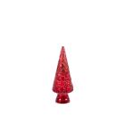 Albero di Natale in vetro riciclato rosso metallizzato cm 34