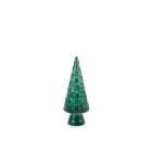 Albero di Natale in vetro riciclato verde metallizzato cm 34