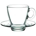 Set 6 tazze da cappuccino con piattino in vetro Aqua