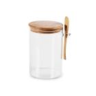 Barattolo in vetro borosilicato con tappo e cucchiaino in bambù cc 800
