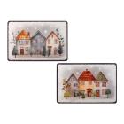 Set 2 tovagliette in sughero decoro case cm 43x28