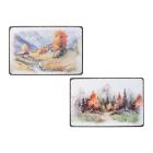 Set 2 tovagliette in sughero decoro bosco cm 43x28