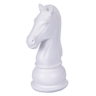 Cavallo scacchi decorativo in poliresina Chess bianco
