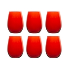 Set 6 bicchieri Amber rosso cl 35