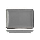 Set 6 piatti rettangolari in porcellana Pearl grigio cm 20x27