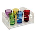 Set 6 bicchierini da liquore colorati con stand Amaretto