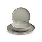 Servizio piatti in porcellana 12 pezzi Pearl Grigio