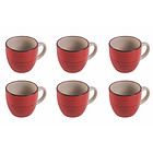 Set 6 tazzine da caffè in stoneware Dubai rosso