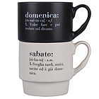 Set 2 tazze mug impilabili in porcellana Victionary cl 34