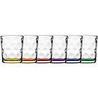 Set 6 bicchieri con fondo colorato Space
