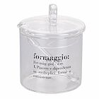 Formaggiera con coperchio e cucchiaino in vetro borosilicato Victionary