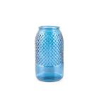 Vaso in vetro riciclato rombi blu cm 28