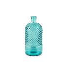 Vaso in vetro riciclato rombi azzurro cm 28