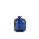 Vaso in vetro riciclato righe blu cm 17