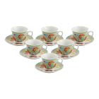 Set 6 tazzine da caffè con piattino Oriental