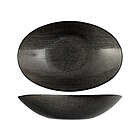 Centrotavola ovale in vetro effetto glitter Charme Black cm 31,5x21,5