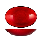 Centrotavola ovale in vetro effetto glitter Charme Red cm 31,5x21,5