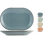 Set 4 piatti ovali in porcellana colorati Pearl cm 32