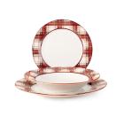 Servizio piatti in porcellana 18 pezzi Tartan