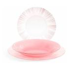Servizio piatti 18 pezzi in vetro Focus rosa