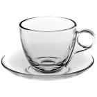 Set 6 tazze da cappuccino con piattino in vetro Cherie