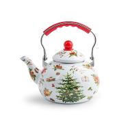 Bollitore in smalto decorato Natale 2,5 litri