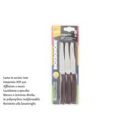Set 6 coltelli da tavola con manico marrone Serie Casa