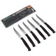 Set 6 coltelli da bistecca con manico marrone Serie Casa
