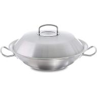 Wok in acciaio inox con coperchio Original Profi Collection 2 cm 35