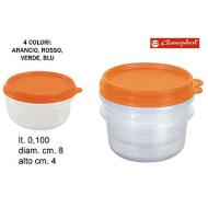 Set 2 contenitori tondi con coperchio (colori assortiti)