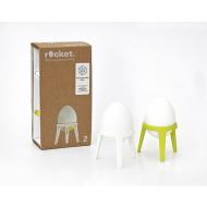 Set 2 porta uovo Rocket bianco e lime