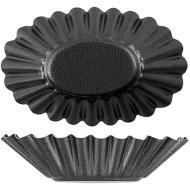 Confezione 6 formine riccia ovale in alluminio antiaderente cm 9