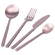 Set 24 posate in acciaio Stylo finitura rame opaco