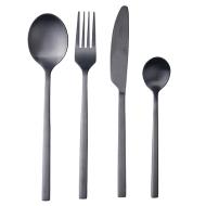 Set 24 posate in acciaio Stylo finitura nero opaco