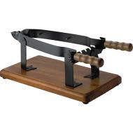 Morsa prosciutto in ferro battuto con base in legno