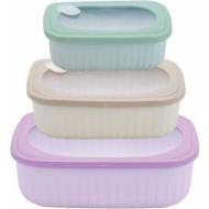 Set 3 contenitori ermetici rettangolari per alimenti Lillo Smart