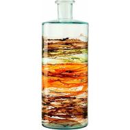 Vaso in vetro riciclato Frances decorato marrone cm 40