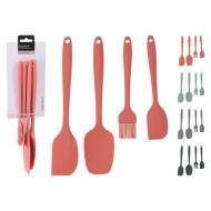 Set 4 utensili cucina in silicone (colori assortiti)