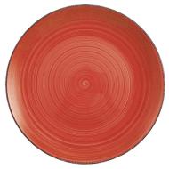 Set 6 piatti piani in gres New Baita rosso cm 27