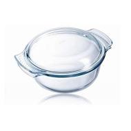 Casseruola tonda in vetro borosilicato con coperchio