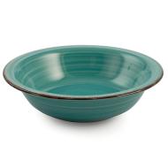 Set 6 piatti fondi in gres New Baita turchese cm 21,5