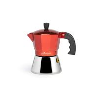 Caffettiera in acciaio inox e alluminio Inoxhot 3 tazze rosso