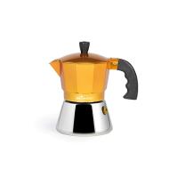 Caffettiera in acciaio inox e alluminio Inoxhot 3 tazze giallo