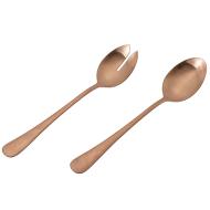 Set 2 posate per insalta in acciaio inox Modern finitura oro rosa
