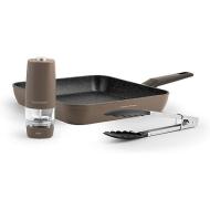 Set bistecchiera pinza da cucina e macina pepe elettrico Alessandro Borghese