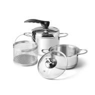 Küchenprofi San Remo Set Pentole Induzione 4 Pezzi – Acciaio Inox 18/8, Adatto A Tutti I Piani Cottura, Pentole Professionali