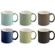 Set 12 tazze mug in stoneware bicolor
