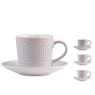Confezione 4 Tazzine Lilian con piattino assortito 200 ml