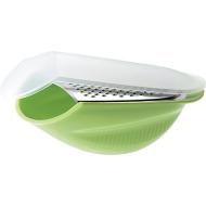 Grattugia per formaggio in acciaio inox con vaschetta e coperchio